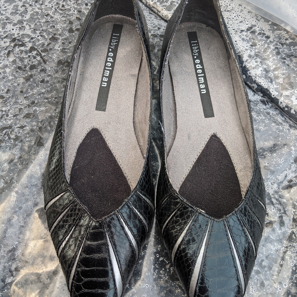 Women's Libby Edelman Faux Snakeskin Flats 9M